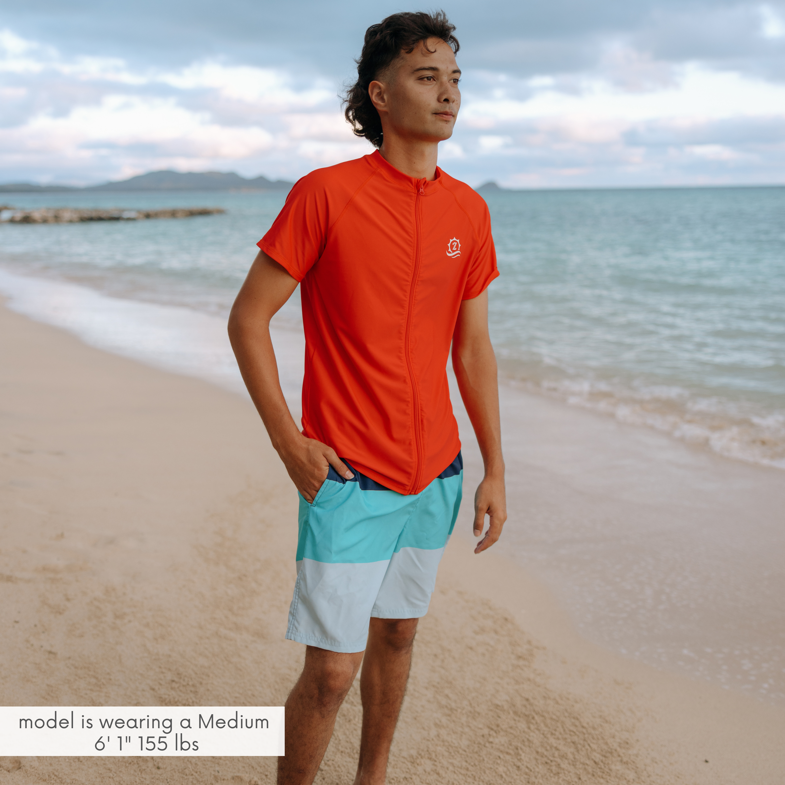 Men's 8" Swim Trunks Boxer Brief Liner | "Color Pop"-SwimZip UPF 50+ Sun Protective Swimwear & UV Zipper Rash Guards-pos2