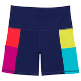 Women's Long Swim Bike Short with Pocket | “Color Pop”-XS-Color Pop-SwimZip UPF 50+ Sun Protective Swimwear & UV Zipper Rash Guards-pos1