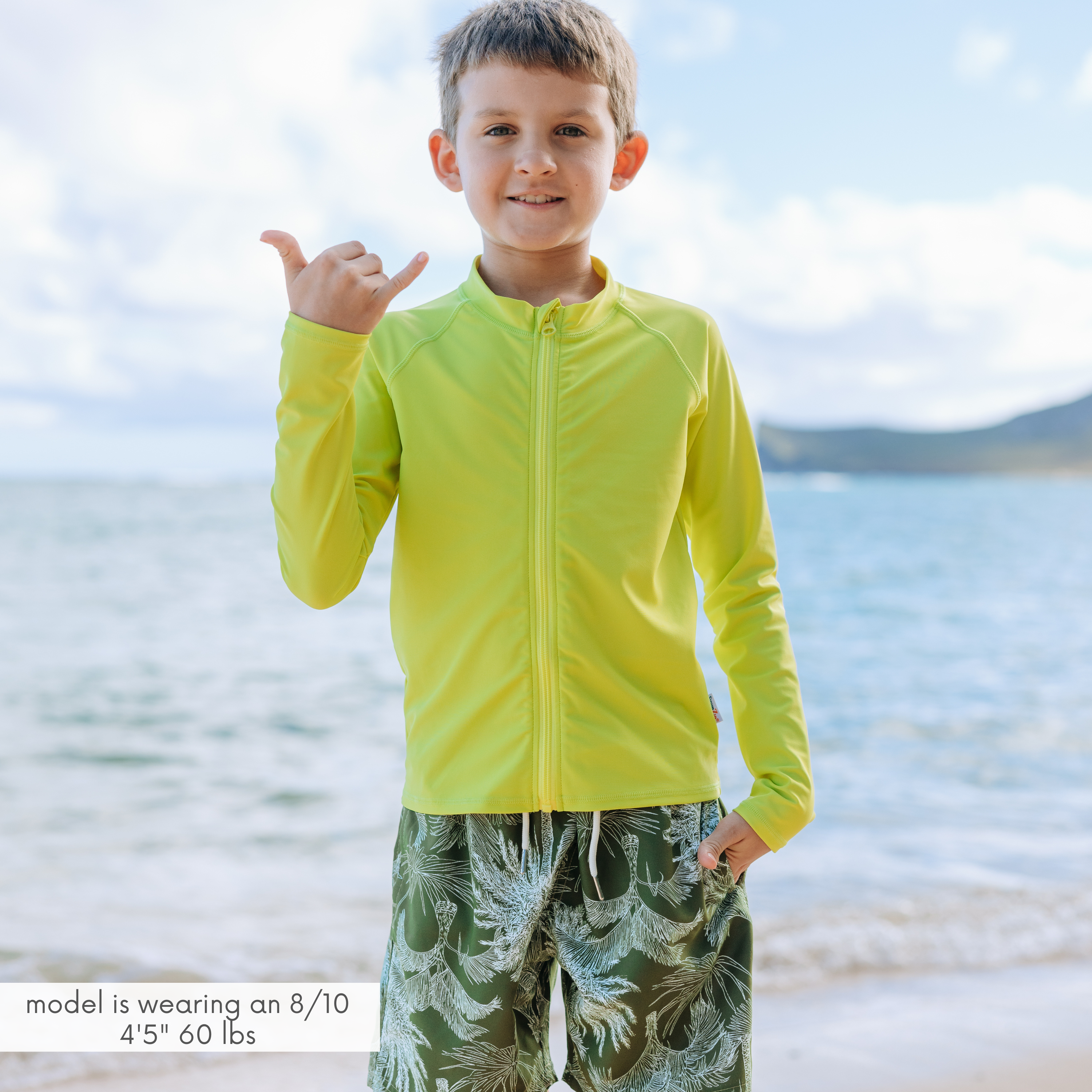 Boys Swim Trunks Boxer Brief Liner (sizes 6-14) | “Hawaiian Rainforest"-SwimZip UPF 50+ Sun Protective Swimwear & UV Zipper Rash Guards-pos2