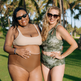 Women's High Waist Bikini Bottoms Ruched | "Hawaiian Rainforest"-SwimZip UPF 50+ Sun Protective Swimwear & UV Zipper Rash Guards-pos5