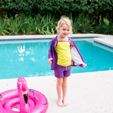 Girls Long Sleeve Rash Guard + Tankini Shorts Set (3 Piece) | "In Disguise"-SwimZip UPF 50+ Sun Protective Swimwear & UV Zipper Rash Guards-pos2