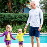 Men's Long Sleeve Rash Guard | “White”-SwimZip UPF 50+ Sun Protective Swimwear & UV Zipper Rash Guards-pos4