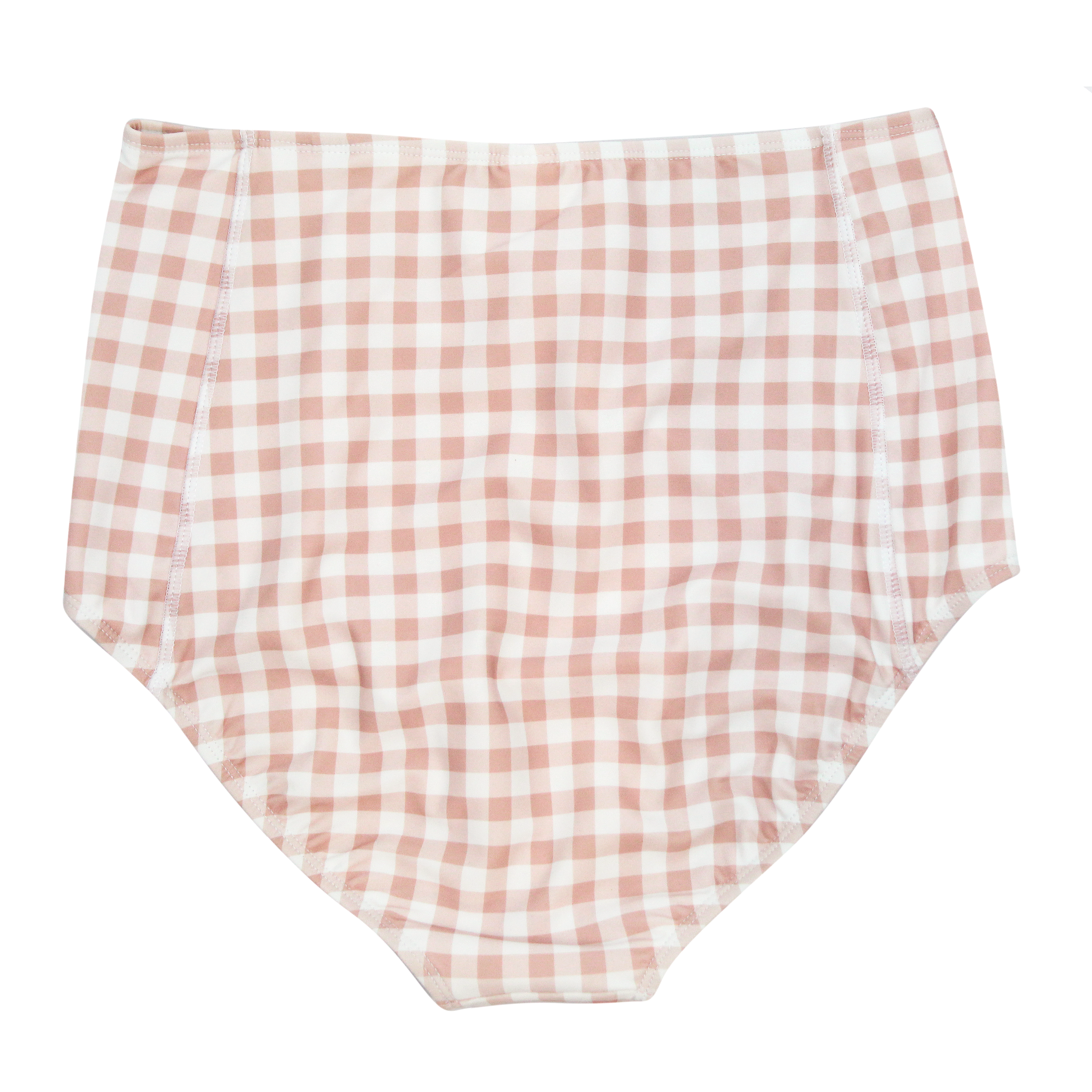 Women's High Waist Bikini Bottoms | "Pink Gingham"-SwimZip UPF 50+ Sun Protective Swimwear & UV Zipper Rash Guards-pos10