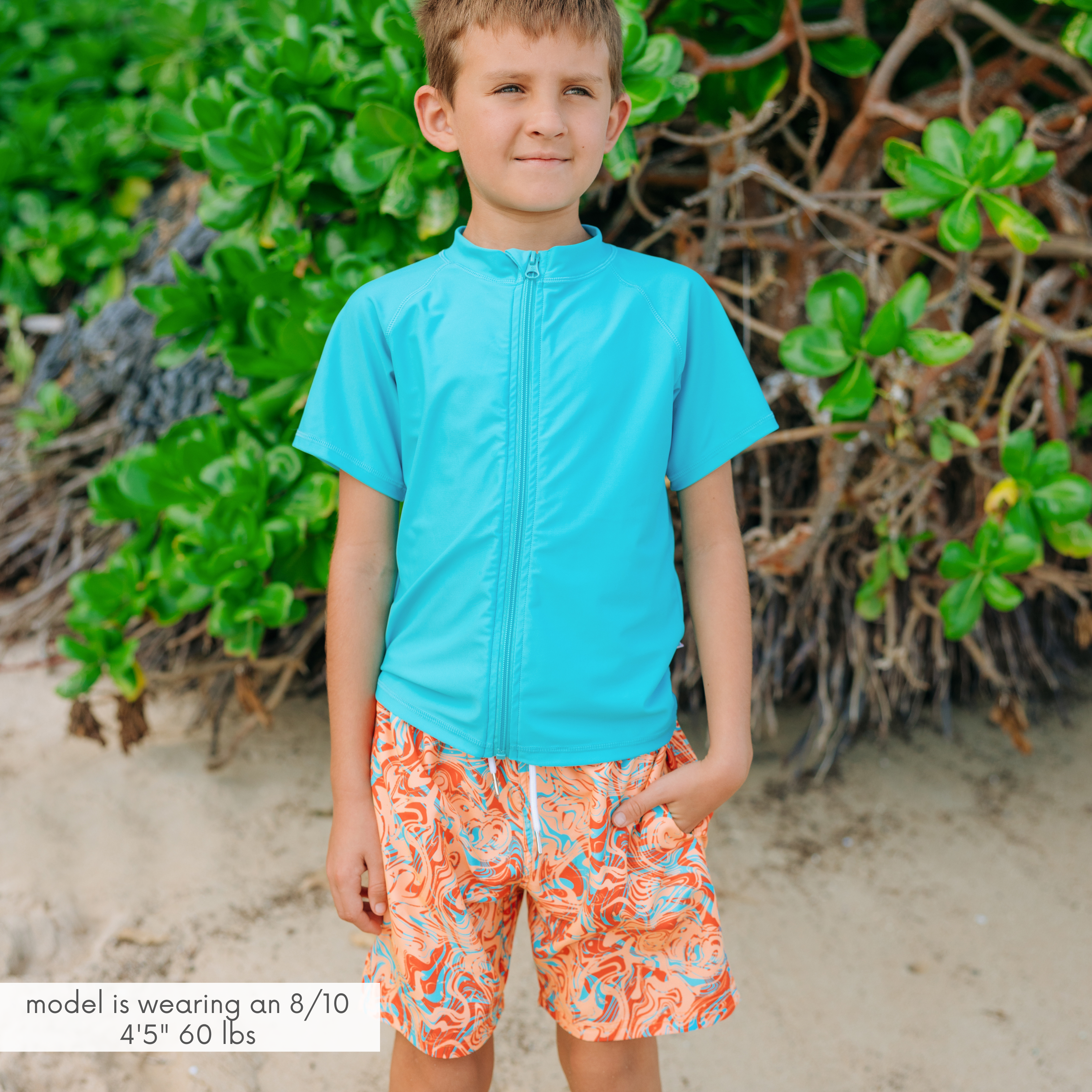 Boys Swim Trunks Boxer Brief Liner (sizes 6-14) | "Swirl"-SwimZip UPF 50+ Sun Protective Swimwear & UV Zipper Rash Guards-pos2