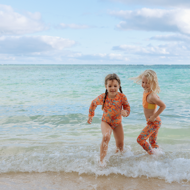 Kids Swim Pants | "Swirl"-SwimZip UPF 50+ Sun Protective Swimwear & UV Zipper Rash Guards-pos3