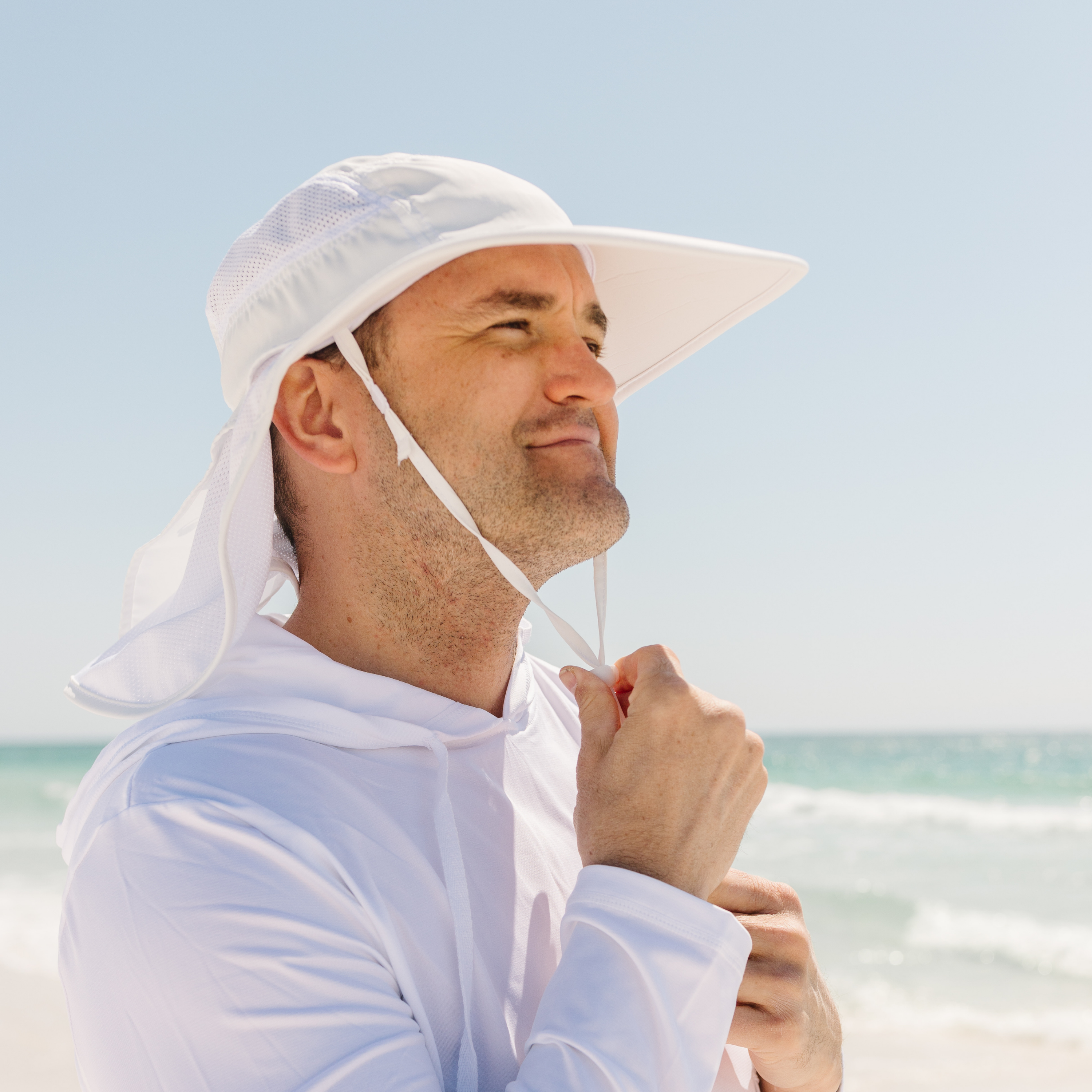 Adult Wide Brim + Flap Neck Sun Protective Adventure Hats-SwimZip UPF 50+ Sun Protective Swimwear & UV Zipper Rash Guards-pos2