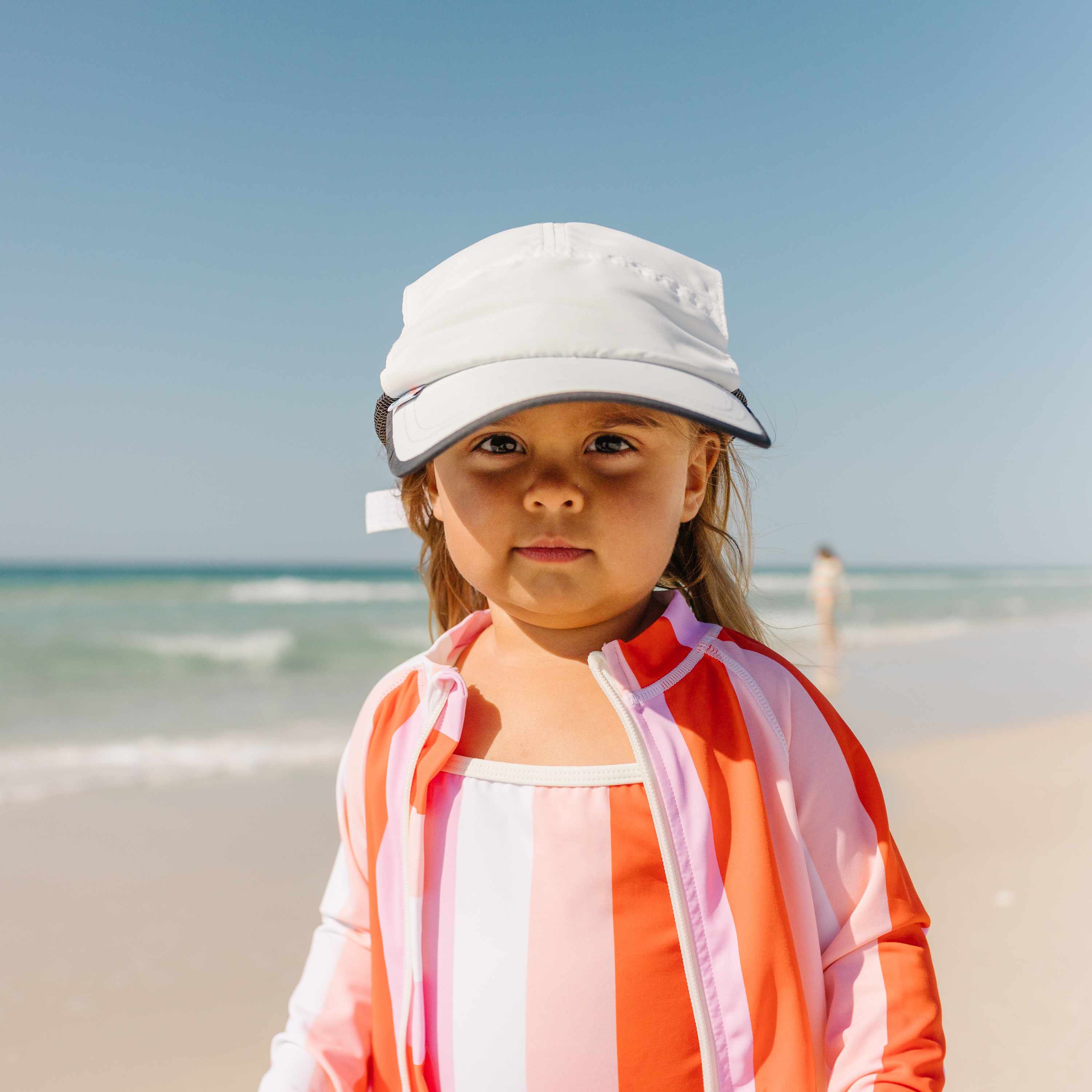 Adjustable UPF Baseball Hat - one-size fits all | White-1 Size-White-SwimZip UPF 50+ Sun Protective Swimwear & UV Zipper Rash Guards-pos2