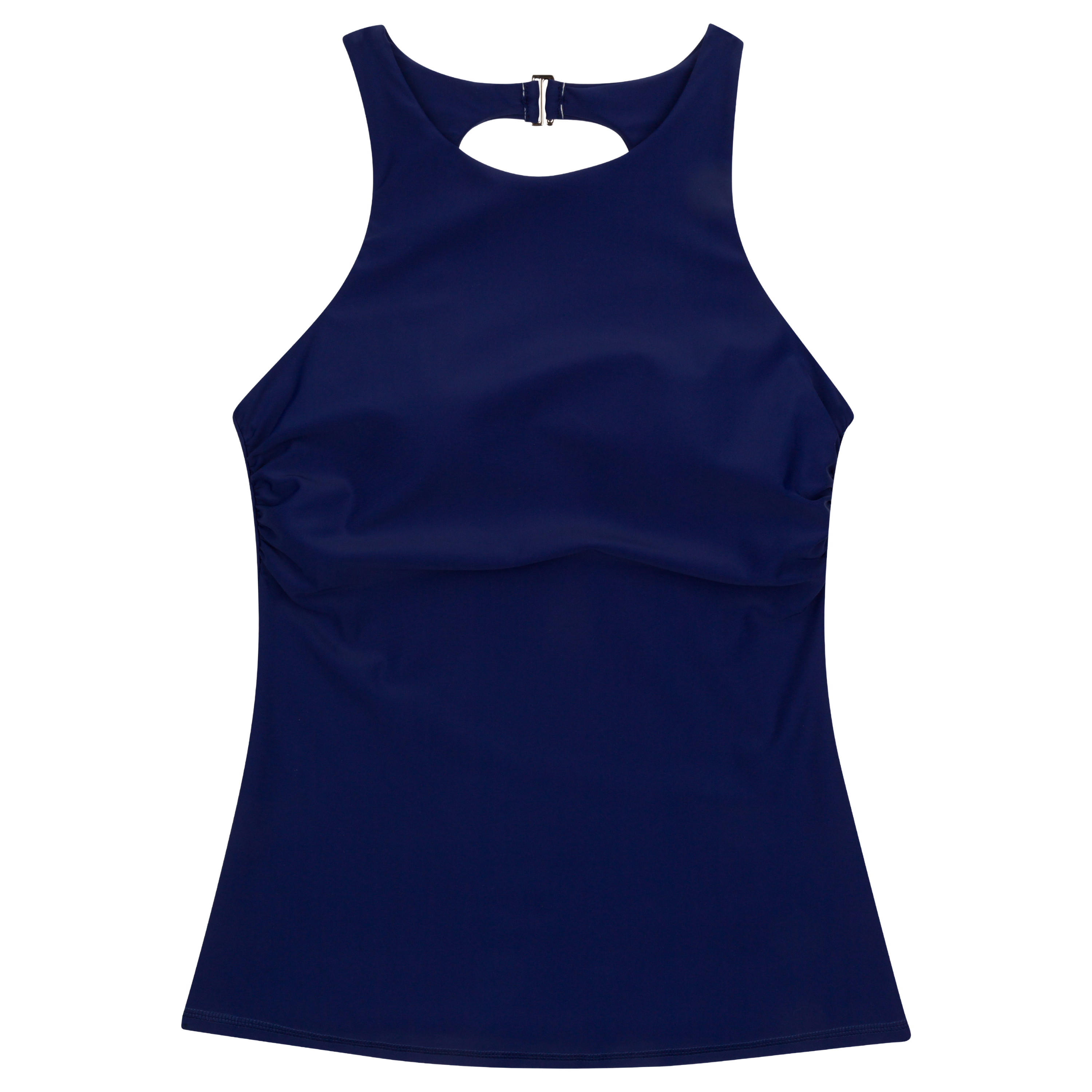 Women’s High Neck Fitted Tankini Top | “Navy”-XS-Navy-SwimZip UPF 50+ Sun Protective Swimwear & UV Zipper Rash Guards-pos1