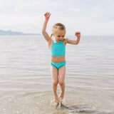 Girls Halter Top Bikini Set (2 Piece) | "Aqua"-SwimZip UPF 50+ Sun Protective Swimwear & UV Zipper Rash Guards-pos2