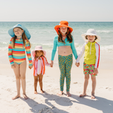 Kids Wide Brim + Flap Neck Sun Protective Adventure Hat - Aqua Sky-SwimZip UPF 50+ Sun Protective Swimwear & UV Zipper Rash Guards-pos6