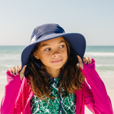 Kids Wide Brim + Flap Neck Sun Protective Adventure Hat - Navy-SwimZip UPF 50+ Sun Protective Swimwear & UV Zipper Rash Guards-pos2