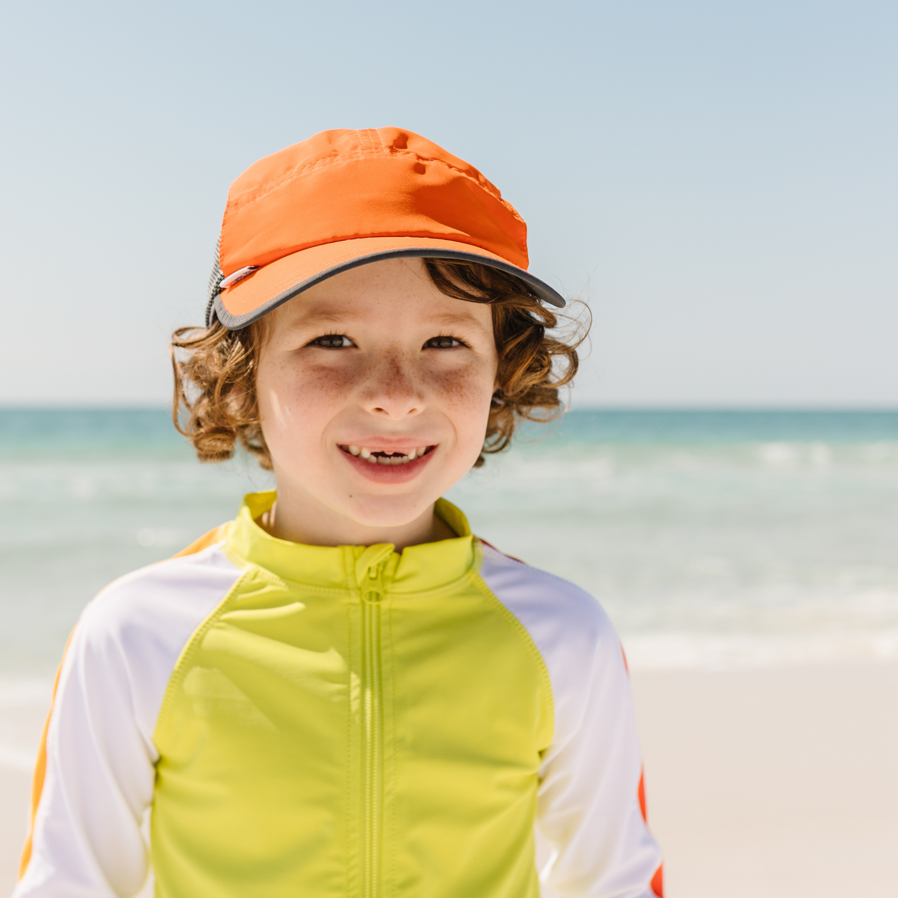 Adjustable UPF Baseball Hat - one-size fits all | Orange-1 Size-Orange-SwimZip UPF 50+ Sun Protective Swimwear & UV Zipper Rash Guards-pos2