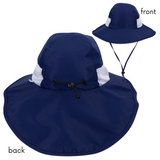 Kids Wide Brim + Flap Neck Sun Protective Adventure Hat - Navy-SwimZip UPF 50+ Sun Protective Swimwear & UV Zipper Rash Guards-pos7