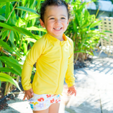 Kids Euro Swim Shorties | "Blossom"-SwimZip UPF 50+ Sun Protective Swimwear & UV Zipper Rash Guards-pos3