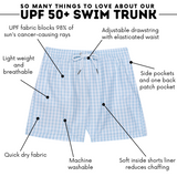 Boys Swim Trunks Boxer Brief Liner (sizes 6-14) | “Blue Gingham"-SwimZip UPF 50+ Sun Protective Swimwear & UV Zipper Rash Guards-pos3