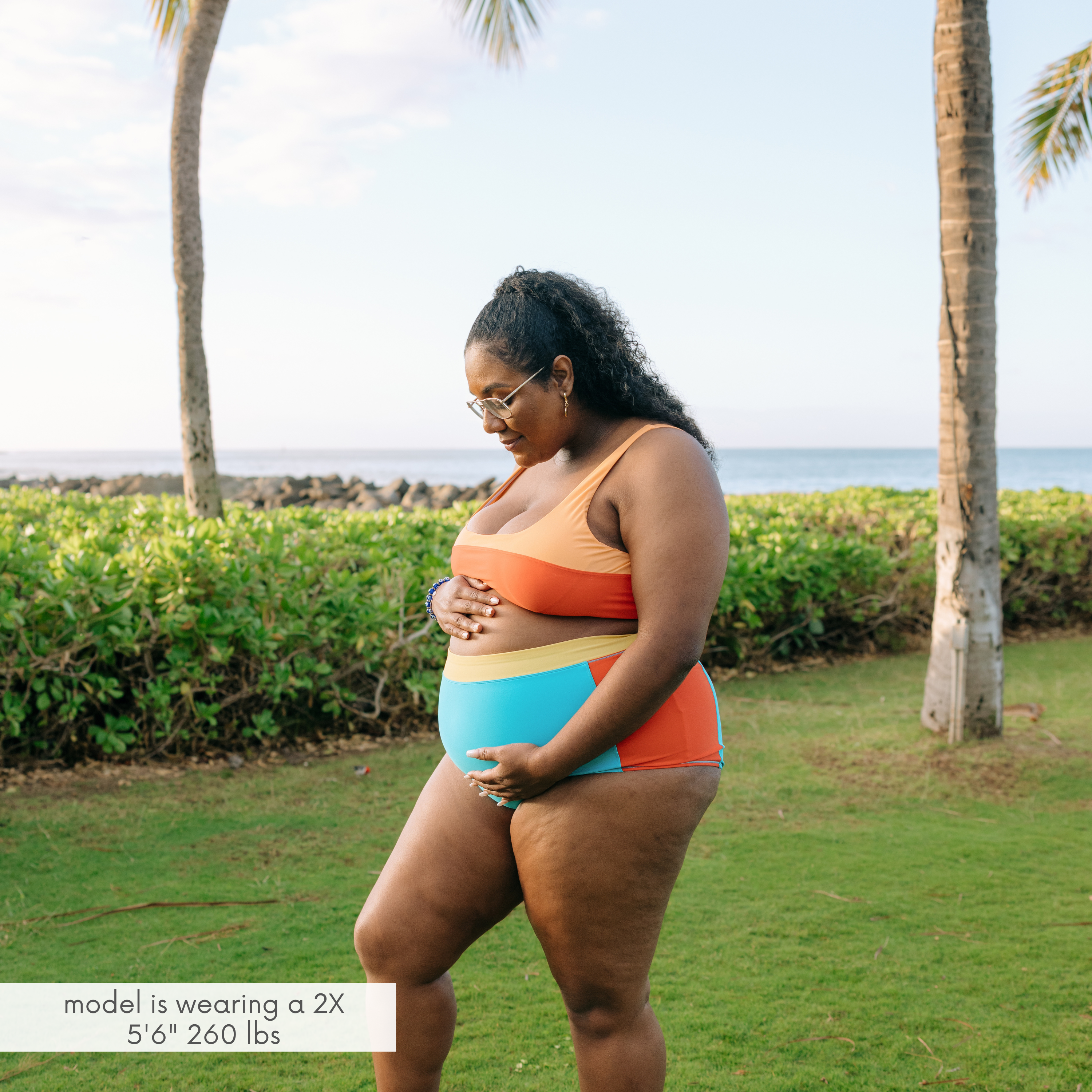 Women's High Waist Bikini Bottoms | "Color Pop"-SwimZip UPF 50+ Sun Protective Swimwear & UV Zipper Rash Guards-pos3