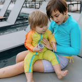 Sunsuit - Long Sleeve Romper Swimsuit | "Color Pop"-SwimZip UPF 50+ Sun Protective Swimwear & UV Zipper Rash Guards-pos3