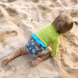 Girls One-Piece Swimsuit + Long Sleeve Rash Guard Set (2 Piece) | "Deep Dive"-SwimZip UPF 50+ Sun Protective Swimwear & UV Zipper Rash Guards-pos3
