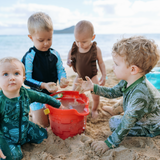 Sunsuit - Long Sleeve Romper Swimsuit | "Hawaiian Rainforest"-SwimZip UPF 50+ Sun Protective Swimwear & UV Zipper Rash Guards-pos5