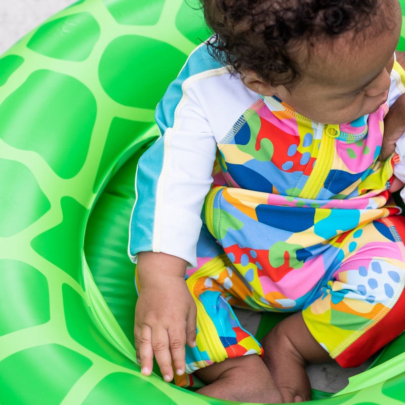 Sunsuit - Long Sleeve Romper Swimsuit | "Joyful"-SwimZip UPF 50+ Sun Protective Swimwear & UV Zipper Rash Guards-pos3
