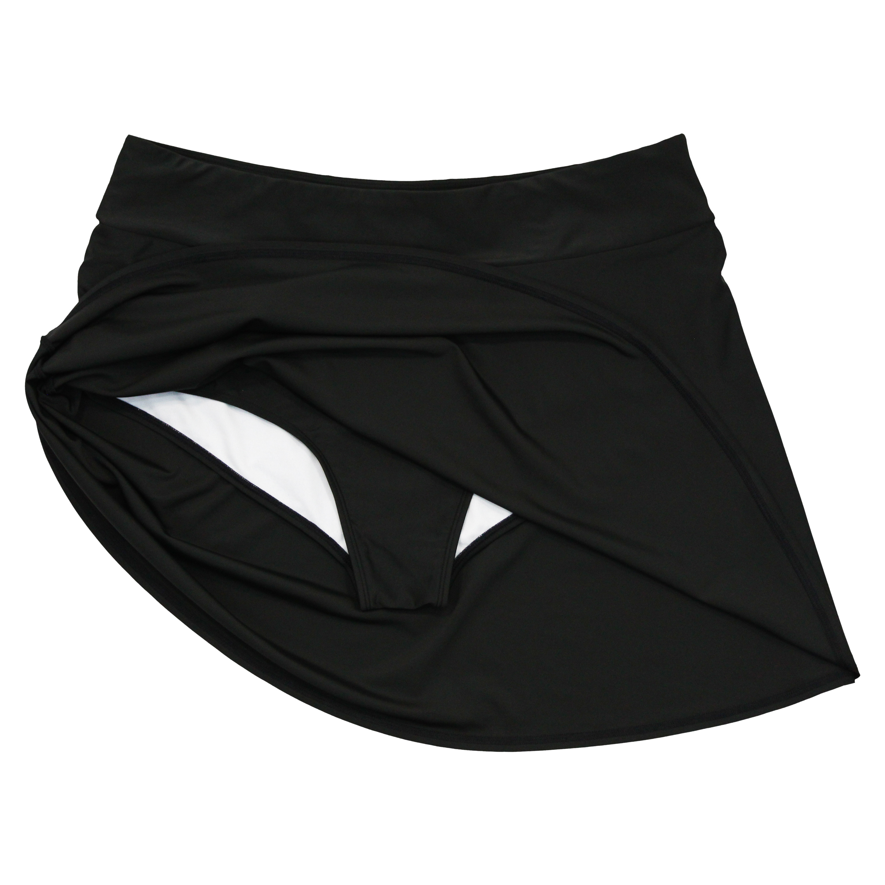 Women's A-Line Swim Skirt Swim Bottom | "Black"-SwimZip UPF 50+ Sun Protective Swimwear & UV Zipper Rash Guards-pos4