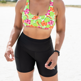Women's Long Swim Bike Short with Pocket | “Black”-SwimZip UPF 50+ Sun Protective Swimwear & UV Zipper Rash Guards-pos8