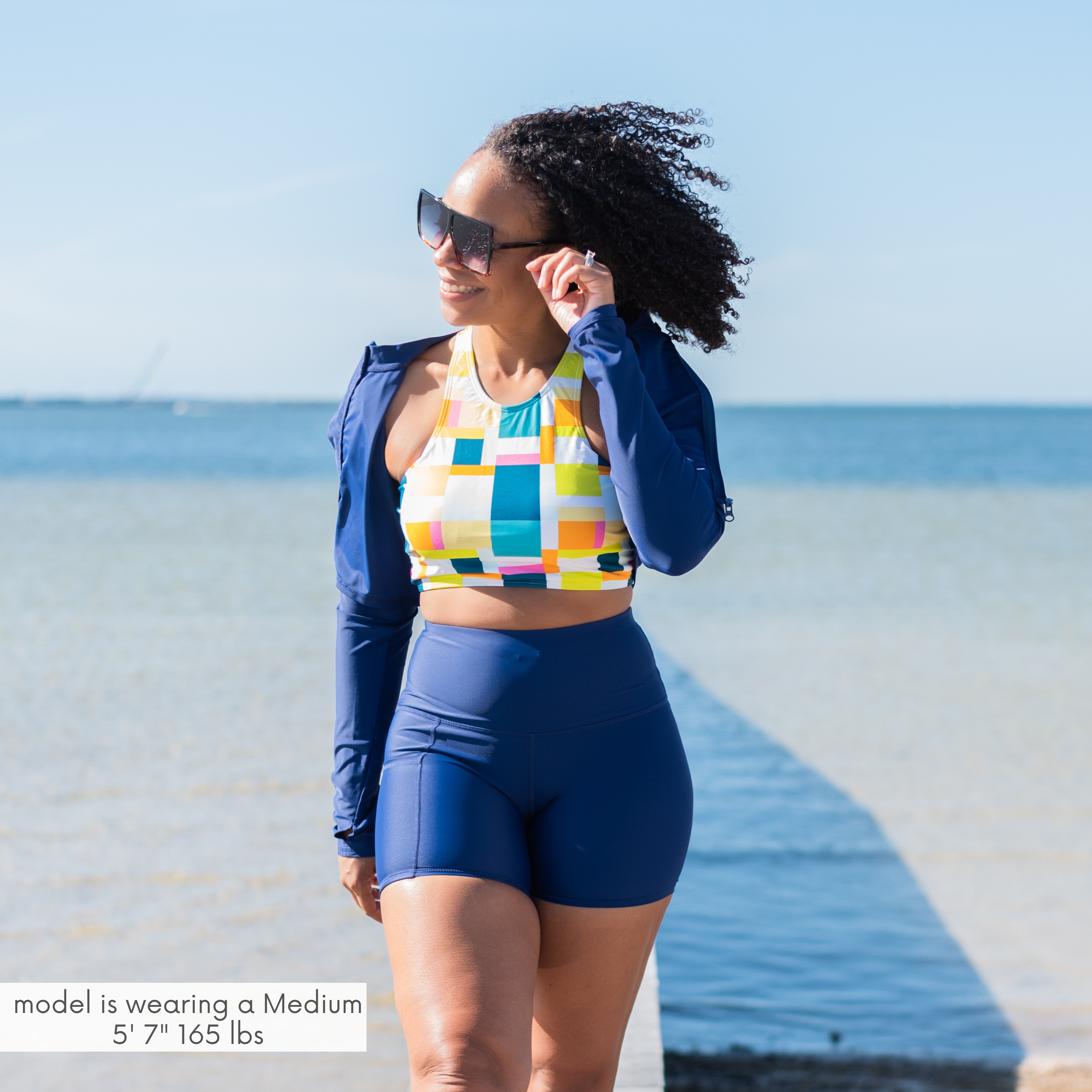 Women's Halter Bikini Top | "Check It Out"-SwimZip UPF 50+ Sun Protective Swimwear & UV Zipper Rash Guards-pos3
