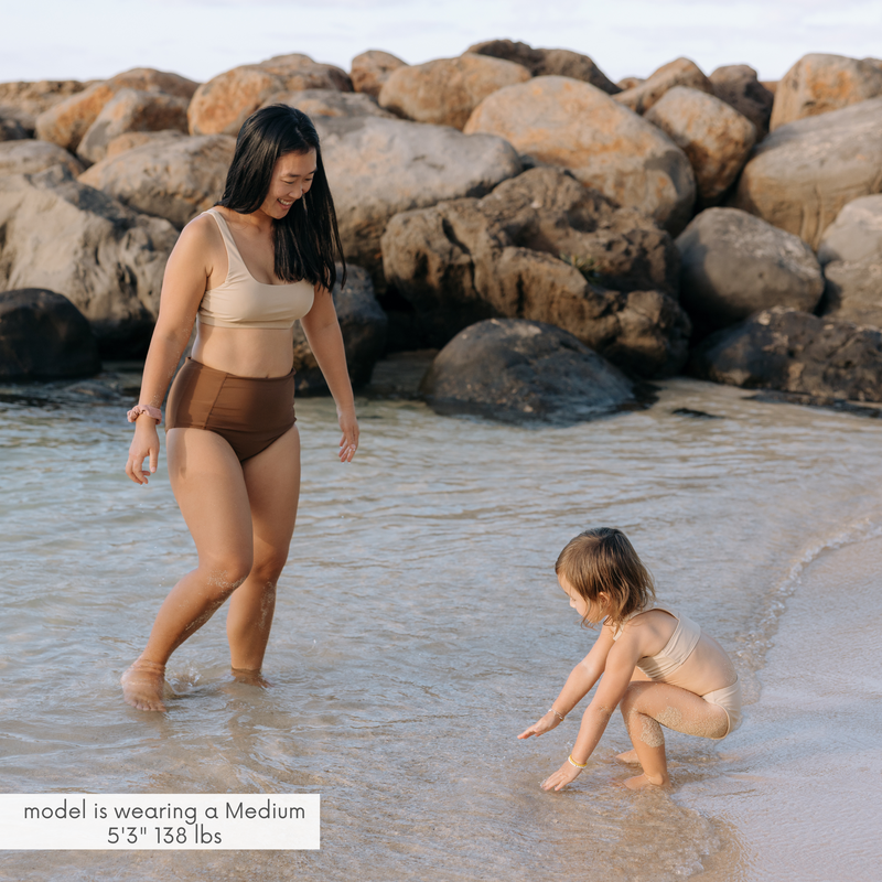 Women's Scoop Neck Bikini Top | "Sandy Beach"-SwimZip UPF 50+ Sun Protective Swimwear & UV Zipper Rash Guards-pos3