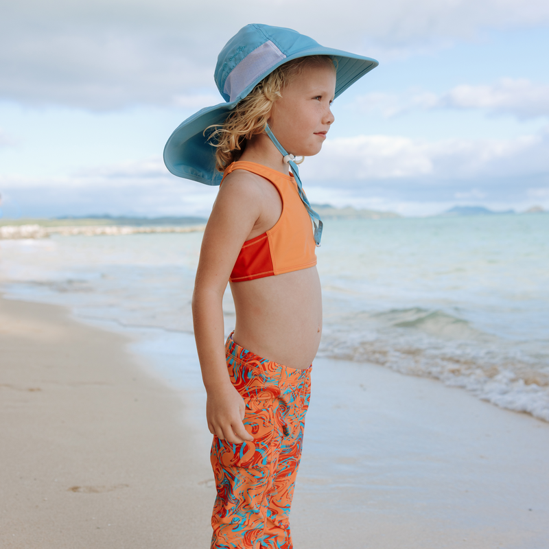 Kids Swim Pants | "Swirl"-SwimZip UPF 50+ Sun Protective Swimwear & UV Zipper Rash Guards-pos2