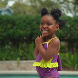 Girls One-Piece Swimsuit + Long Sleeve Rash Guard Set (2 Piece) | "In Disguise"