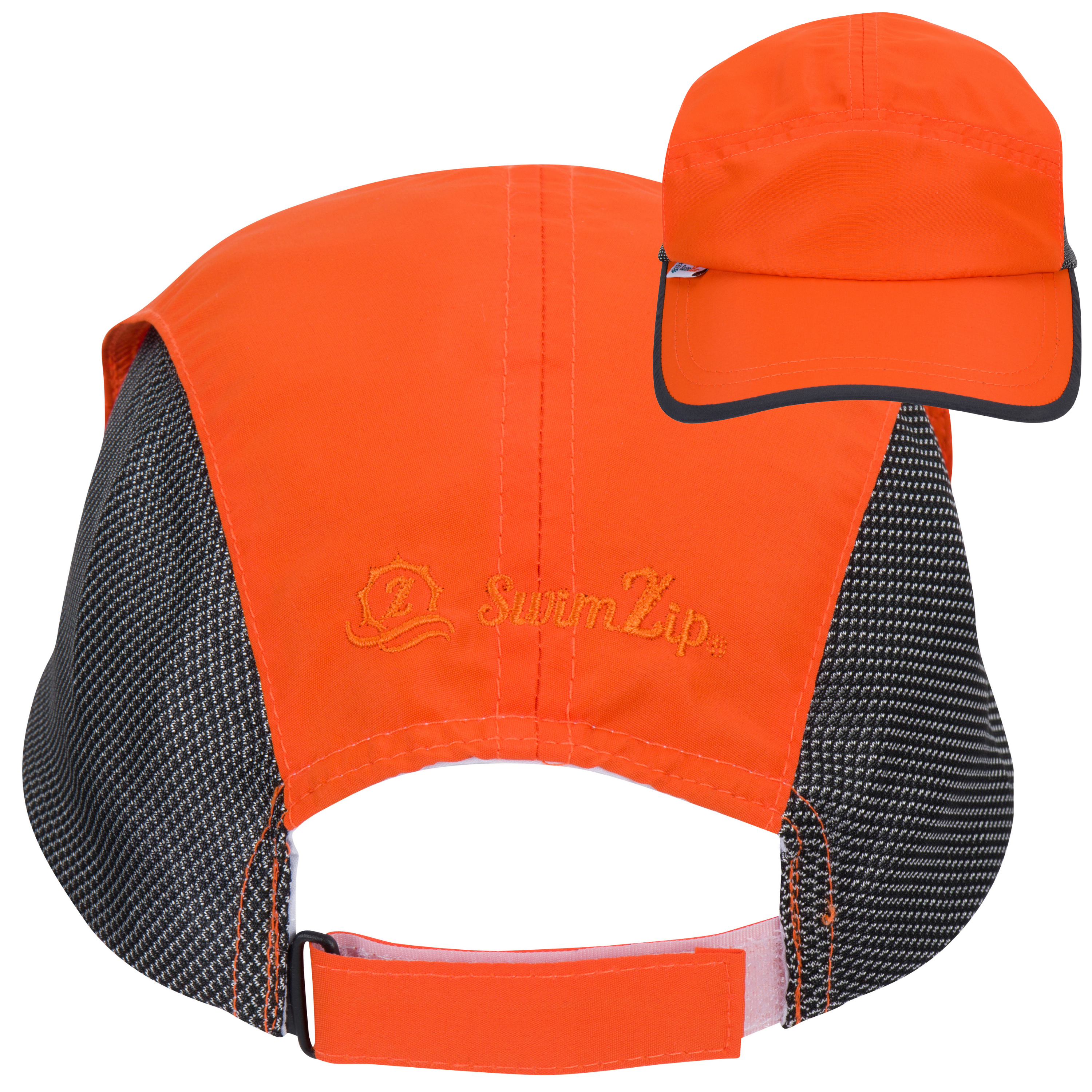 Adjustable UPF Baseball Hat - one-size fits all | Orange-1 Size-Orange-SwimZip UPF 50+ Sun Protective Swimwear & UV Zipper Rash Guards-pos7