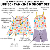 Girls Long Sleeve Rash Guard + Tankini Shorts Set (3 Piece) | "Blossom"-SwimZip UPF 50+ Sun Protective Swimwear & UV Zipper Rash Guards-pos4