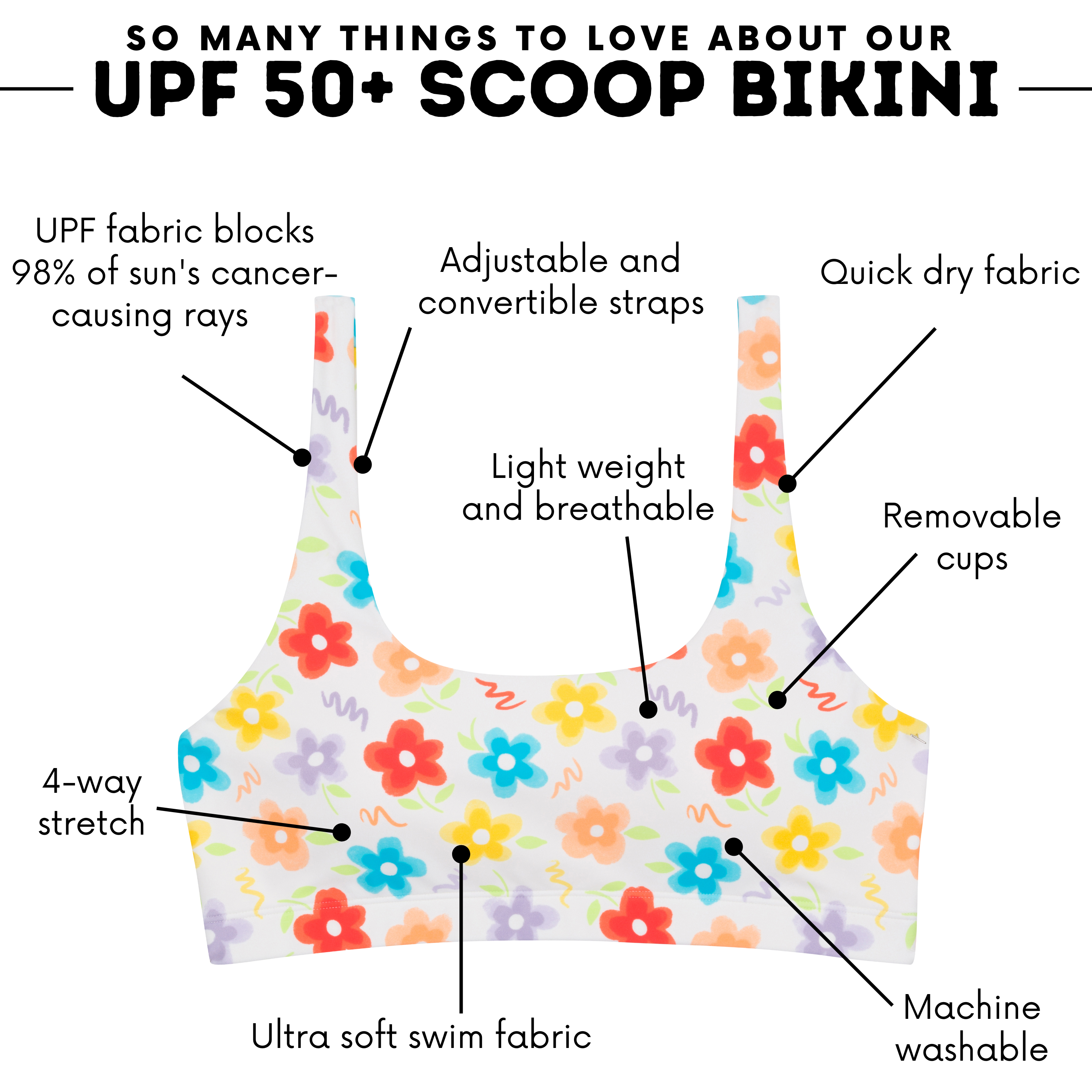 Women's Scoop Neck Bikini Top | "Blossom"-SwimZip UPF 50+ Sun Protective Swimwear & UV Zipper Rash Guards-pos4