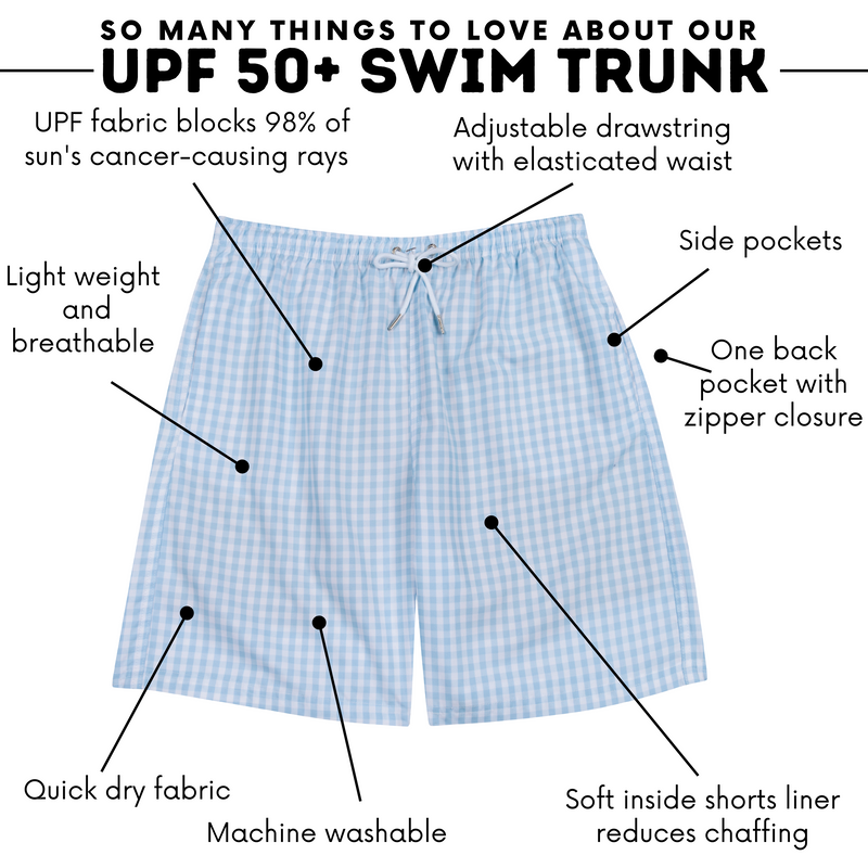 Men's 8" Swim Trunks Boxer Brief Liner | "Blue Gingham"-SwimZip UPF 50+ Sun Protective Swimwear & UV Zipper Rash Guards-pos4