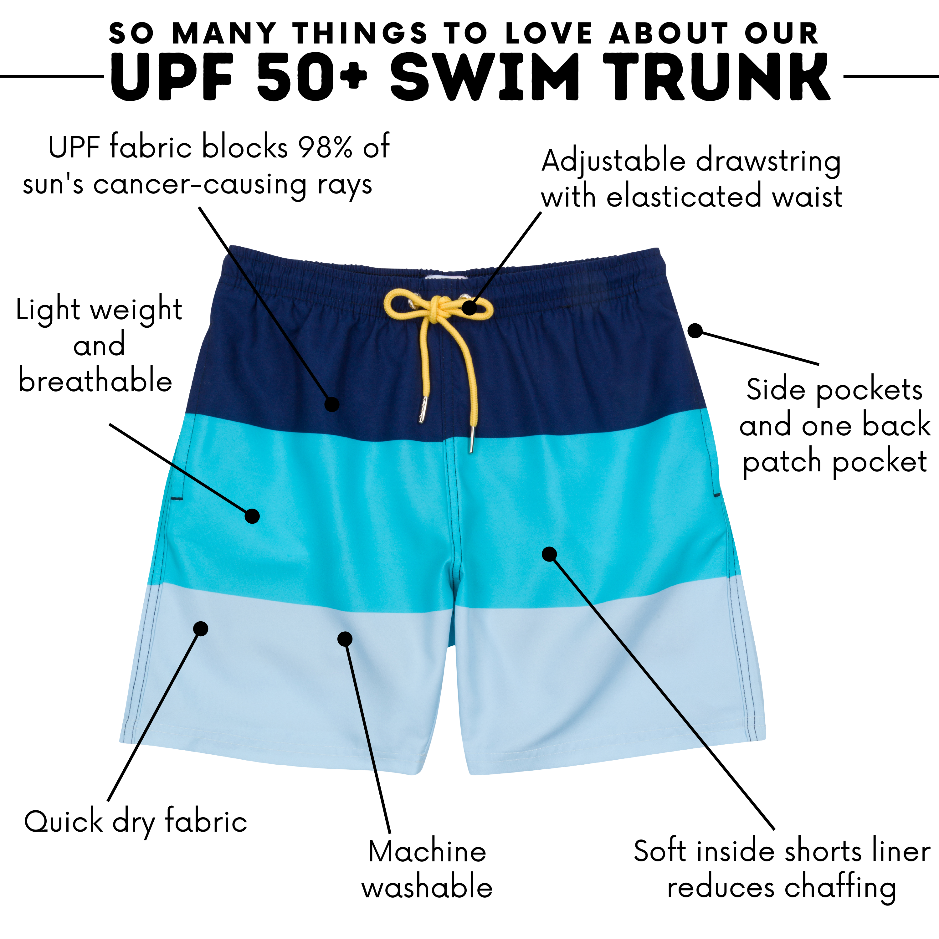 Boys Separate Quick-Dry Swim Liner for Under Boys Trunks | Black