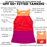 Women’s High Neck Fitted Tankini Top | “Color Pop”-SwimZip UPF 50+ Sun Protective Swimwear & UV Zipper Rash Guards-pos4