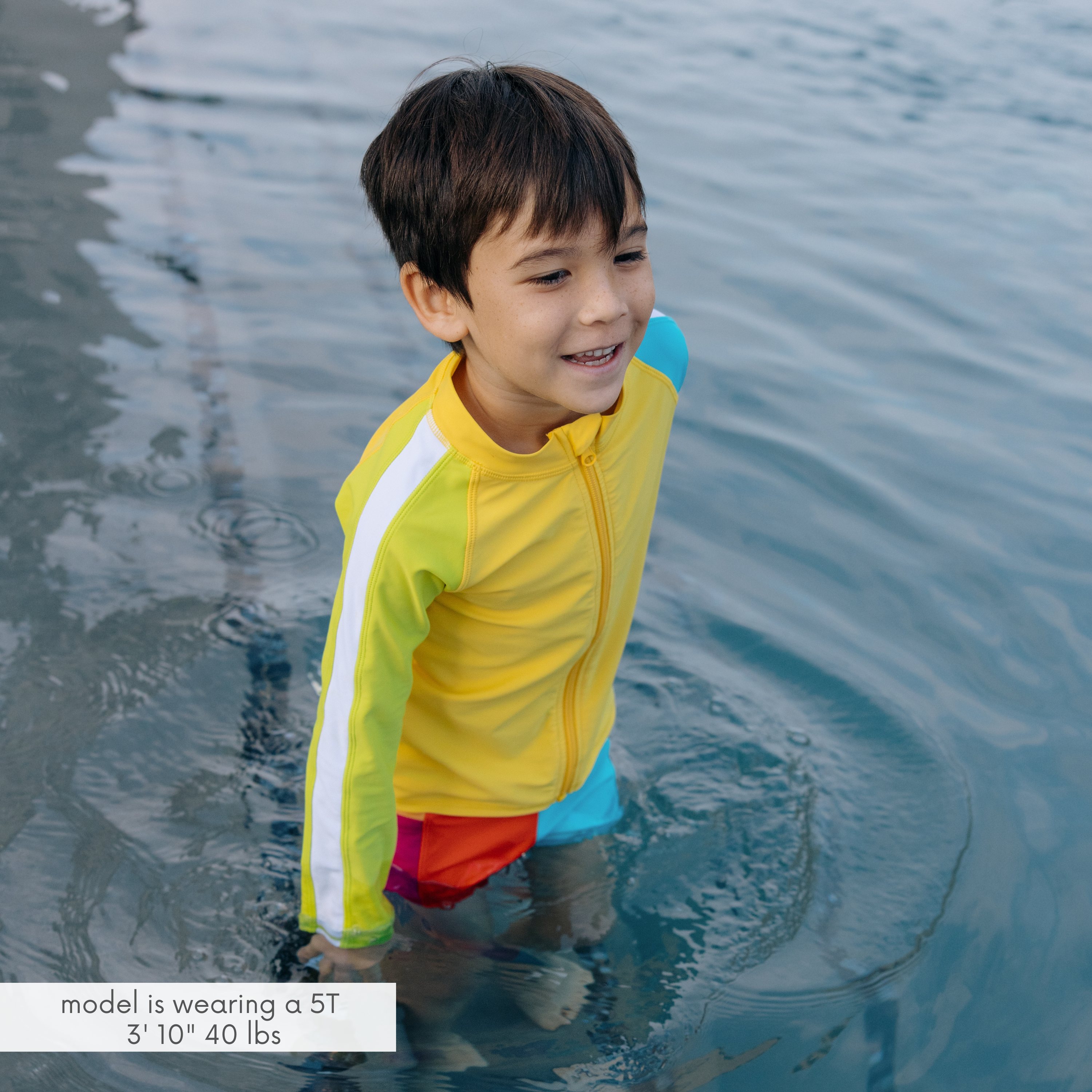 Kids Euro Swim Shorties | "Color Pop"-SwimZip UPF 50+ Sun Protective Swimwear & UV Zipper Rash Guards-pos4