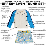 Boys Long Sleeve Zipper Rash Guard and Swim Trunk Set | "Mediterranean Lemons"-SwimZip UPF 50+ Sun Protective Swimwear & UV Zipper Rash Guards-pos4