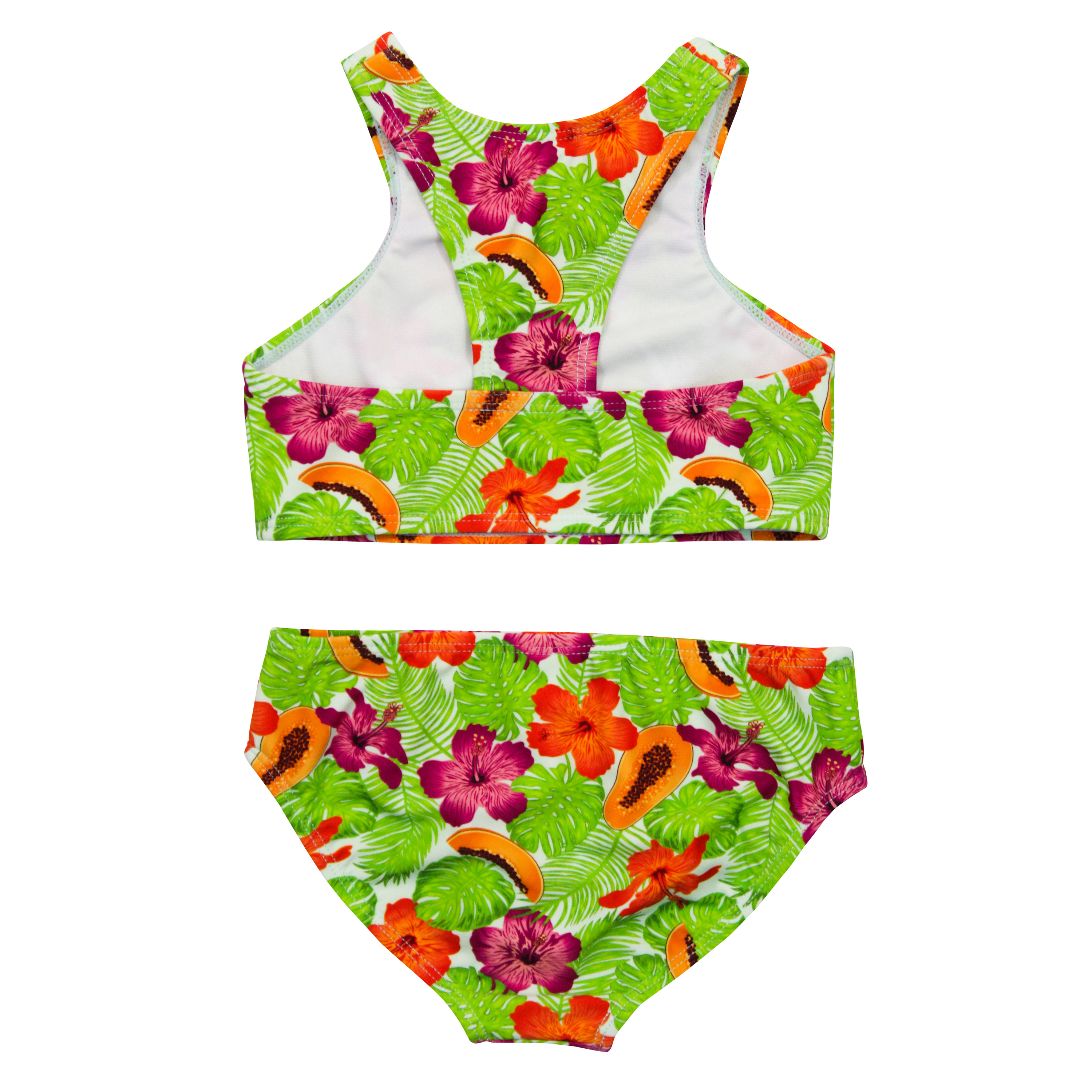 Girls Halter Top Bikini Set (2 Piece) | "Hibiscus"-SwimZip UPF 50+ Sun Protective Swimwear & UV Zipper Rash Guards-pos4