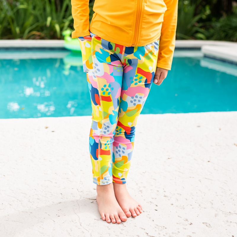 Kids Swim Pants | "Joyful"-SwimZip UPF 50+ Sun Protective Swimwear & UV Zipper Rash Guards-pos4