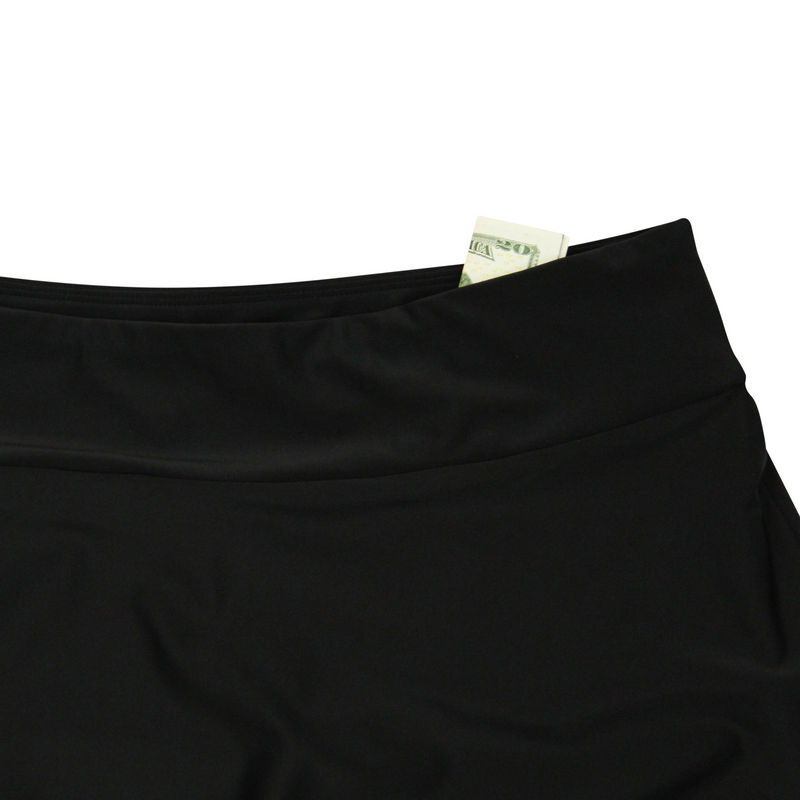 Women's A-Line Swim Skirt Swim Bottom | "Black"-SwimZip UPF 50+ Sun Protective Swimwear & UV Zipper Rash Guards-pos6