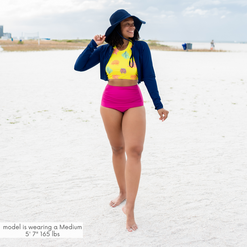 Women's Halter Bikini Top | "Coral"-SwimZip UPF 50+ Sun Protective Swimwear & UV Zipper Rash Guards-pos4