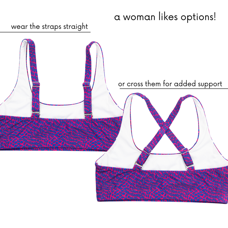 Women's Scoop Neck Bikini Top | "In Disguise"-SwimZip UPF 50+ Sun Protective Swimwear & UV Zipper Rash Guards-pos4