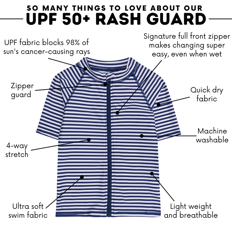 Kids Short Sleeve Zipper Rash Guard Swim Shirt | “Stunner”-SwimZip UPF 50+ Sun Protective Swimwear & UV Zipper Rash Guards-pos4