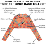 Girls Long Sleeve Crop Rash Guard | "Swirl"-SwimZip UPF 50+ Sun Protective Swimwear & UV Zipper Rash Guards-pos4