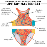Girls Halter Top Bikini Set (2 Piece) | "Swirl"-SwimZip UPF 50+ Sun Protective Swimwear & UV Zipper Rash Guards-pos4
