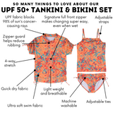Girls Short Sleeve Rash Guard + Tankini Bikini Set (3 Piece) | "Swirl”-SwimZip UPF 50+ Sun Protective Swimwear & UV Zipper Rash Guards-pos4