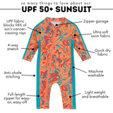 Sunsuit - Long Sleeve Romper Swimsuit | "Swirl"-SwimZip UPF 50+ Sun Protective Swimwear & UV Zipper Rash Guards-pos4