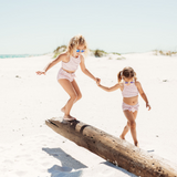 Girls Halter Top High-Waisted Set (2 Piece) | "Tied with a Bow" Pink Gingham-SwimZip UPF 50+ Sun Protective Swimwear & UV Zipper Rash Guards-pos7