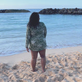 Women's Half Zip Swim Dress Cover Up | "Hawaiian Rainforest"